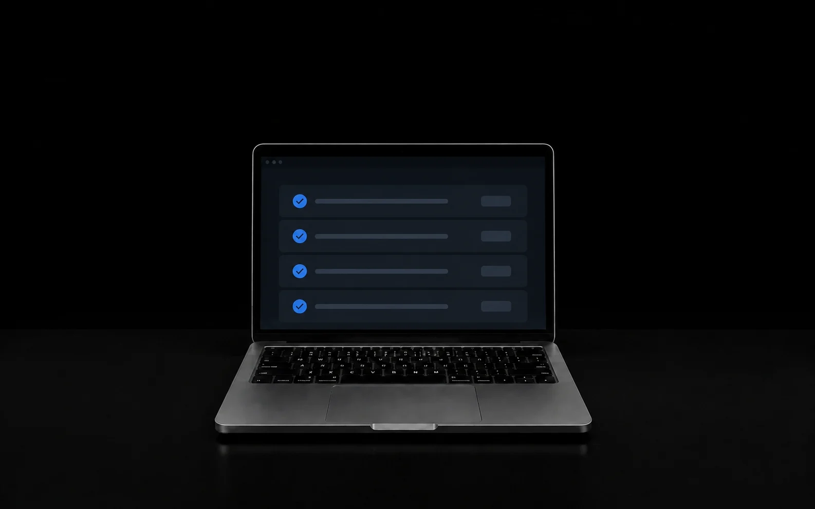One clean AI MacBook holding the business computer work in a single finished-work queue